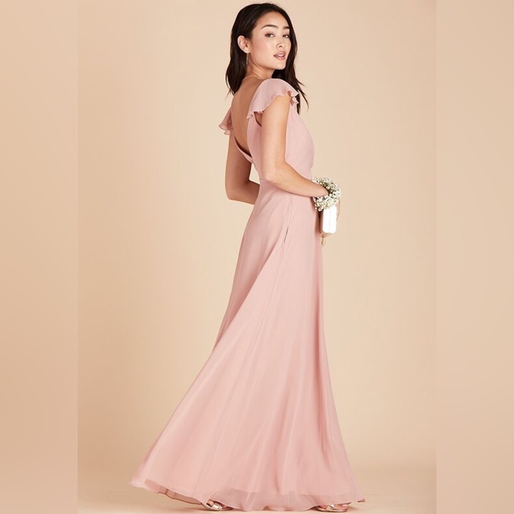 NWT Birdy Grey Dress KAE DRESS CHIFFON ROSE QUARTZ Medium Formal Gown Bridesmaid